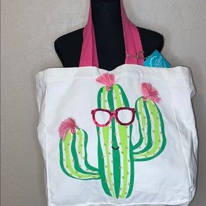 Cactus canvas tote bag